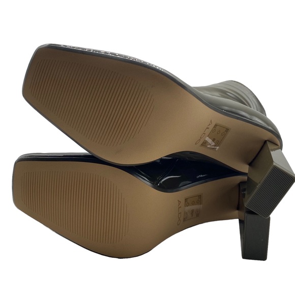 Aldo Women's Boots Fidella Olive Green Patent Vegan Leather Heeled Sleek Size 8 - Picture 8 of 10